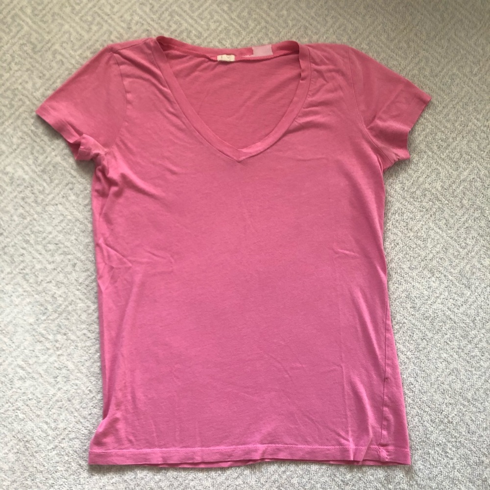 J. Crew Factory V-Neck Tee Shirt in Pink